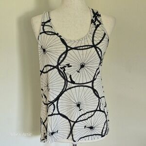Womens Short Sleeveless Tank Top Shirt Bicycle Bike Lightweight Black White W5 S